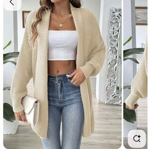 American Eagle Oversized Beige Cardigan